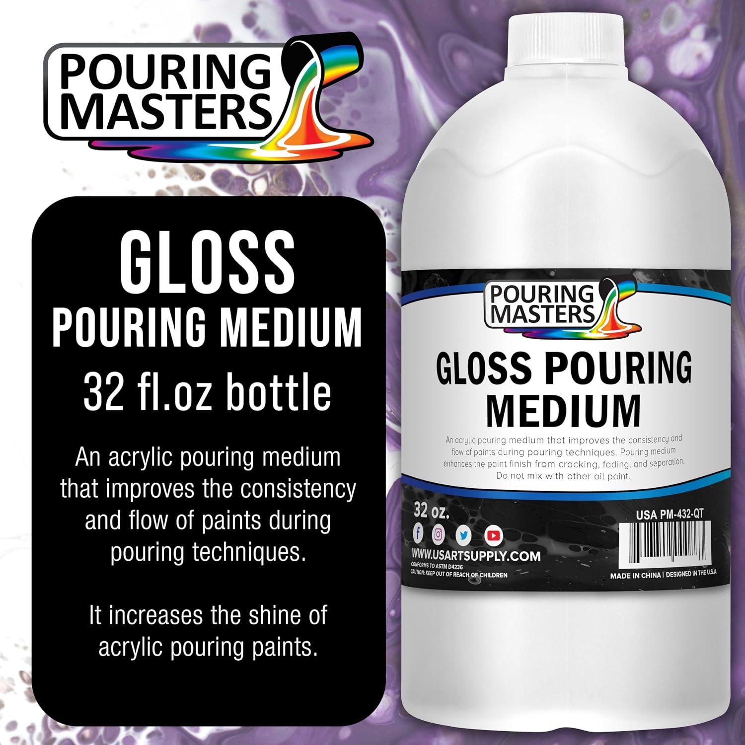Pouring Masters Gloss Pouring Medium 32oz - Hình 2